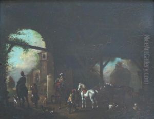 The Interior Of A Stable by Pieter Wouwermans or Wouwerman