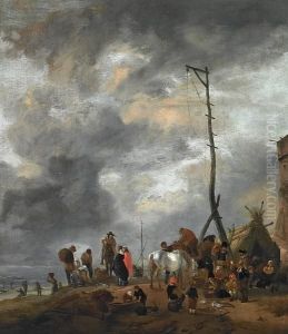 Fishermen On The Beach by Pieter Wouwermans or Wouwerman