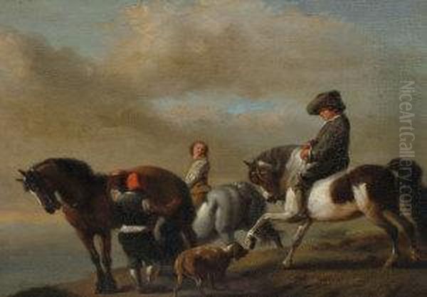 Horsemen On A Hillside - view 1