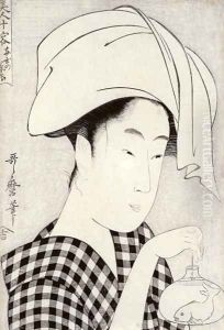 A tea-house in Ryogoku, from the series Bijin juyo Ten Female Figures c.1797 by Kitagawa Utamaro