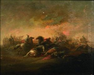 Equestrian Battle Scene by Pieter Wouwermans or Wouwerman