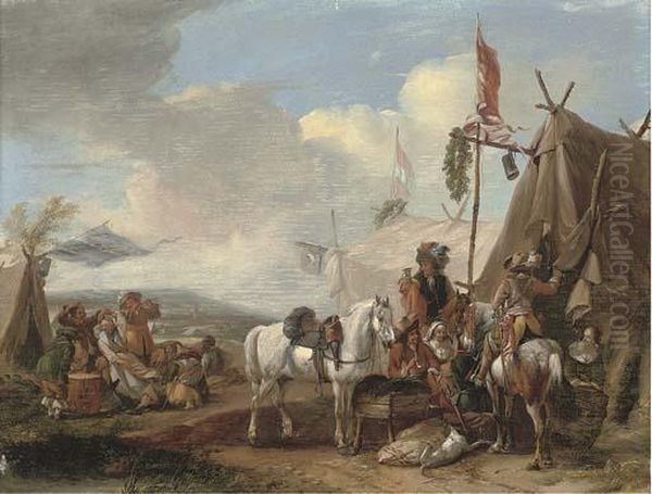 Cavalry Resting At An Encampment - view 1