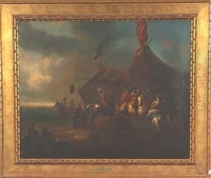 Camp Scene With Men On Horseback by Pieter Wouwermans or Wouwerman