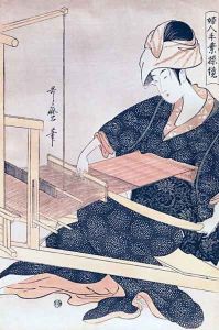 Woman Weaving by Kitagawa Utamaro