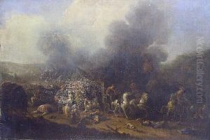 Battle Scene by Pieter Wouwermans or Wouwerman