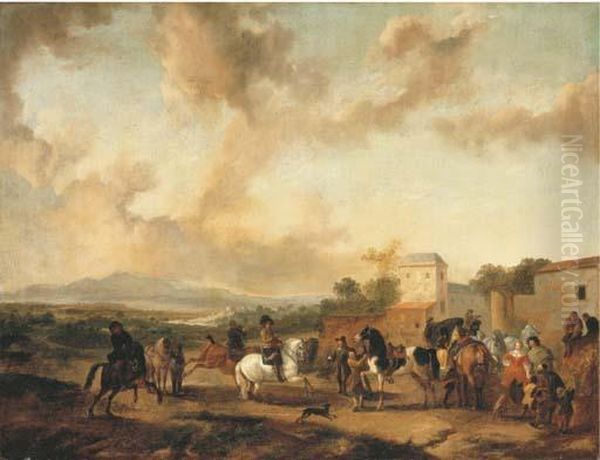 A Riding School In An Italianate Landscape - view 1