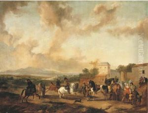 A Riding School In An Italianate Landscape