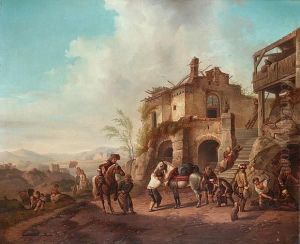 Travellers At A Roadside Farrier