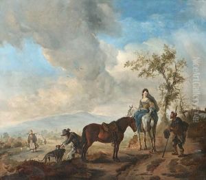 A Beggar Approaching A Lady On Horseback