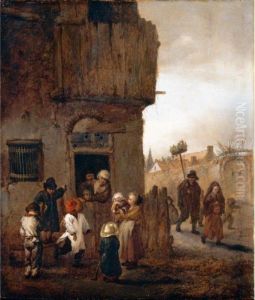 Children In The Road by Pieter Wouwermans or Wouwerman