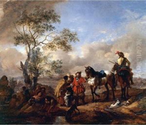 The Halt At The Gypsy Camp by Pieter Wouwermans or Wouwerman