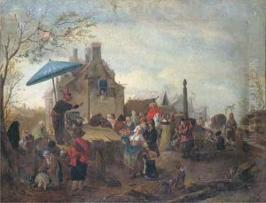 A Market Scene With A Quack