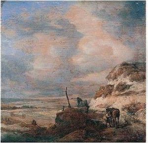Dune Landscape With Figures On A Road by Pieter Wouwermans or Wouwerman