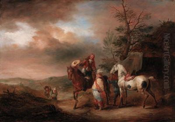 Huntsmen Resting Their Horses - view 1