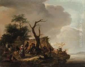 Peasants Merrymaking By A River