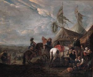 Heralds Halting At A Blacksmith's Near An Encampment