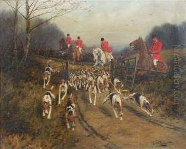 On The Scent, Huntsmen And Hounds On The Chase - view 1