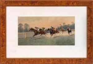 Jockeys Beimgalopprennen by George Wright