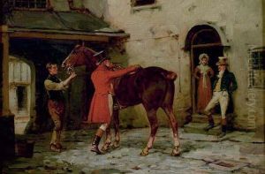 Gentleman Mounting His Horse by George Wright