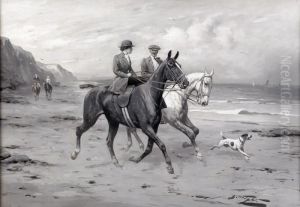 Ridande Par Pa Strand