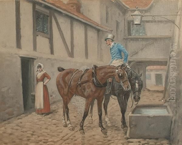 Resting Before An Inn. - view 1