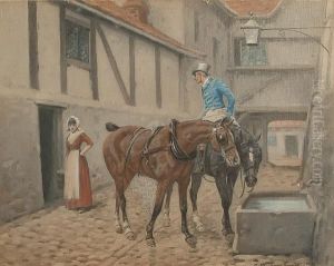Resting Before An Inn. by George Wright
