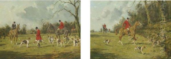 Waiting For Orders And On The Scent: A Pair Of Hunt Scenes - view 1