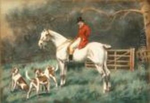 Mounted Rider In Red Coat With Pointers