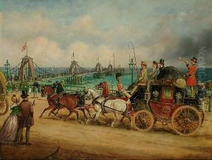 The Portsmouth To Hastings Mail Coach Passing The Old Chain Pier, Brighton