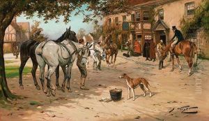 Outside The White Horse Inn by George Wright