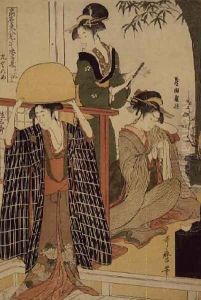 Scene 9, Comparison of celebrated beauties and the loyal league, c.1797 by Kitagawa Utamaro