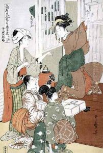 Scene 10 Comparison of celebrated beauties and the loyal league, c.1797 by Kitagawa Utamaro