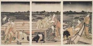 Pleasure-boating on the Sumida River by Kitagawa Utamaro