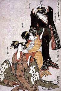 Scene 3, Comparison of celebrated beauties and the loyal league, c.1797 by Kitagawa Utamaro