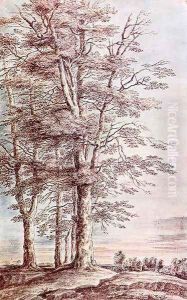 Landscape With Tall Trees by Lucas Van Uden