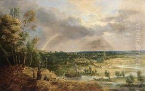 Panoramic River Landscape by Lucas Van Uden