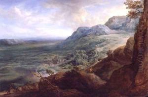 The Escorial from a Foothill of the Guadarrama Mountains by Lucas Van Uden