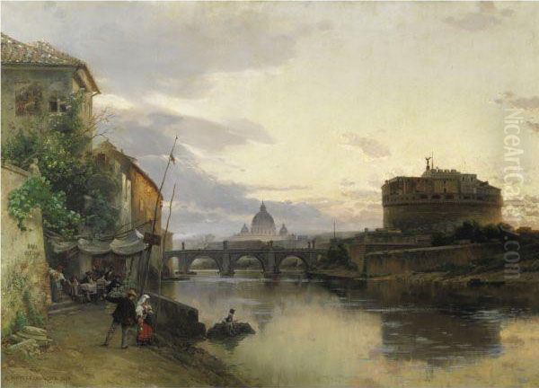 Veduta Di Roma Con Castel Sant'angelo E Il Vaticano - view 1
