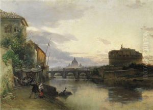 Veduta Di Roma Con Castel Sant'angelo E Il Vaticano