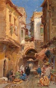 Orientalische Strasenszene by Carl Wuttke