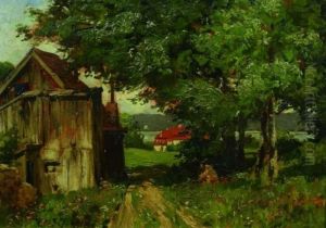 Sommerlandschaft Mit Einem Haus Am See. by Carl Wuttke