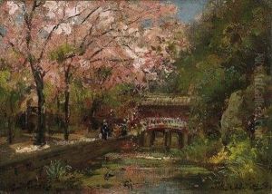 Japan Cherry Blossom. Signed
Lower Left: C. Wuttke As Well As Noted And Dated Below Right: Tokio 25.
Mai 98 by Carl Wuttke