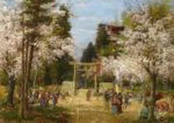 The Ueno Park In Tokyo With Cherry Trees In Bloom - view 1