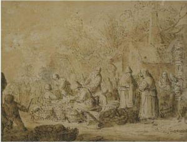 Peasants At A Market - view 1