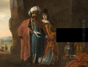 Couple De Marchands Orientaux by Thomas Wyck