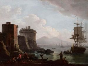 Veduta Di Napoli Col Vesuvio Sullo Sfondo