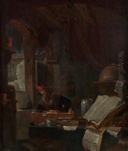 A Scholar In An Interior by Thomas Wyck