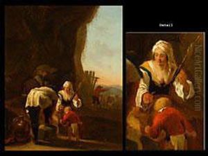 Hirtenfamilie In Einer Hohle by Thomas Wyck