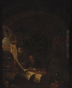 An Alchemist In His Study by Thomas Wyck