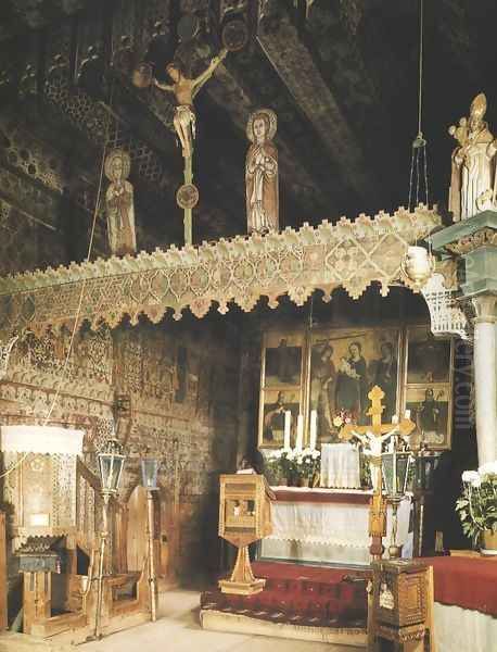 General view of the painted interior of the church in Debno Podhalanskie - view 1